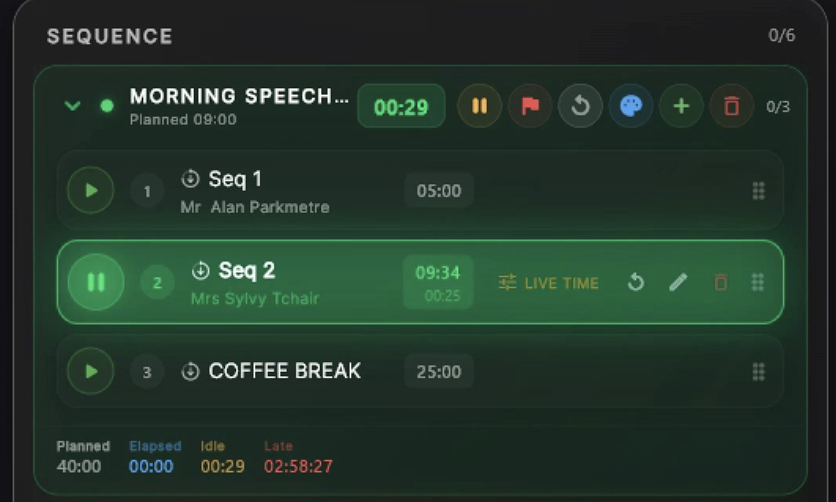 Excel Import — playlist with sequences and timers after import